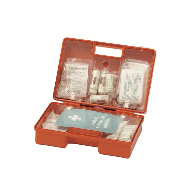 LEINA-WERKE boîte de premiers secours SAN, DIN 13169, orange, 310×130×210 mm